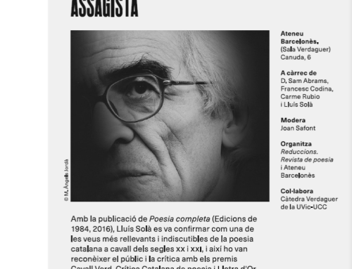 Lluís Solà: poeta, dramaturg, assagista